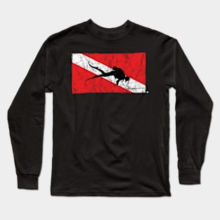 SCUBA DIVING: Flag Scuba Diving Long Sleeve T-Shirt